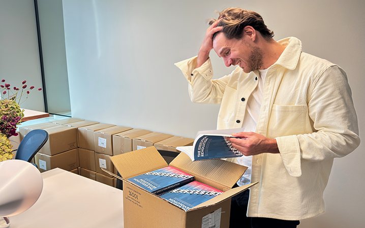 Johan Grönstedt with the first printed copies of The Execution Revolution